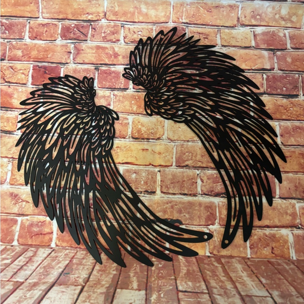 Black Metal Angel Wings Wall Decor
